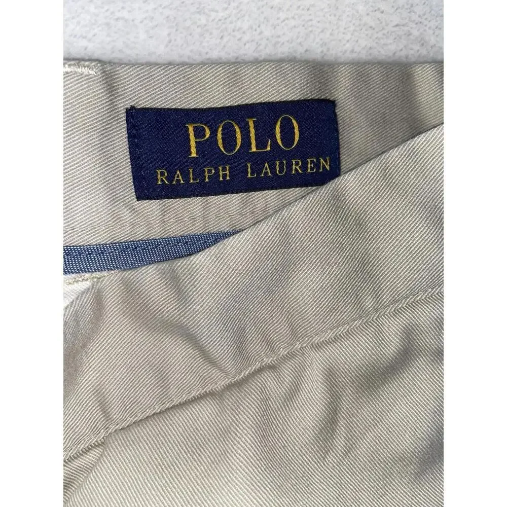 Polo Ralph Lauren Classic Fit 100 cotton khaki tan shorts mens size 38 9” Inseam - Picture 5 of 12